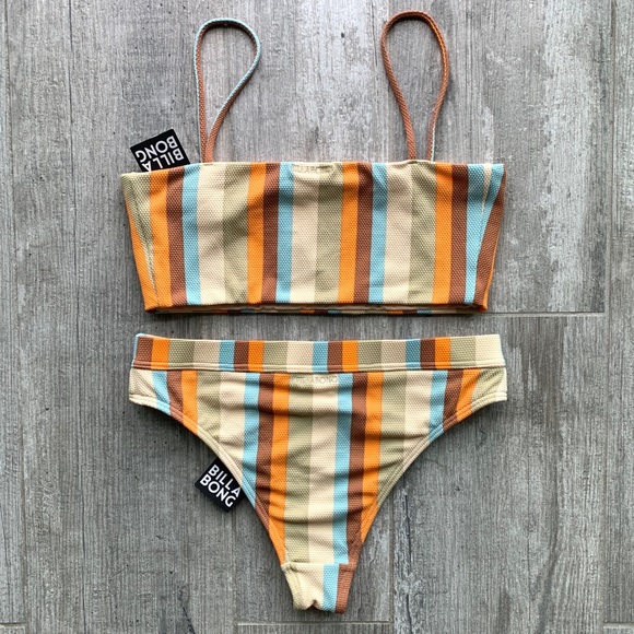 🔥🔥BILLABONG - RETRO STRIPE BANDEAU MAUI SET🔥🔥 - Picture 8 of 10